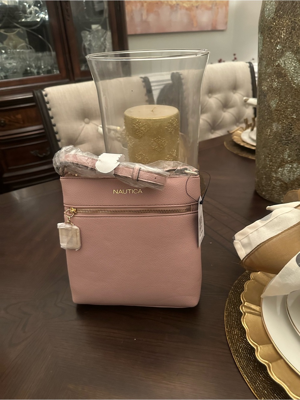 Brand New Nautica Blush Pink Crossbody Bag with Gold Hardware